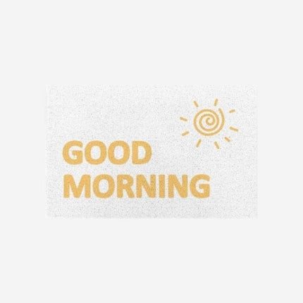 Dørmåtte med 'Good Morning' tekst