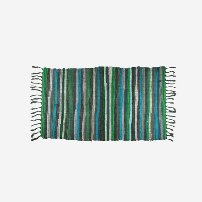 Farverigt kludetæppe til entréen