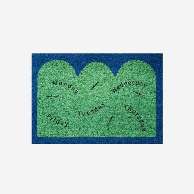 Moderne dørmåtte med ugedage design