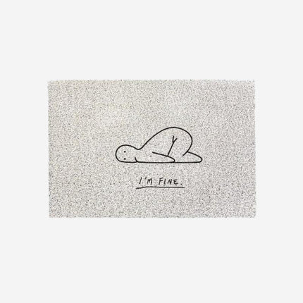 Sjov dørmåtte med 'I'm fine' tegning