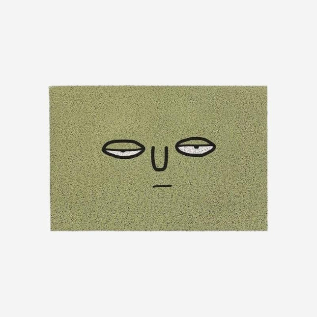 Moderne grøn dørmåtte med ansigt