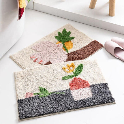 Stor bademåtte med kunstnerisk motiv