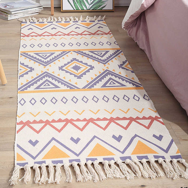 Lang entrémåtte med etnisk mønster