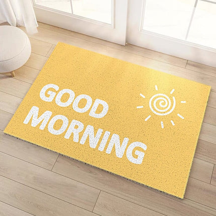 Dørmåtte med 'Good Morning' tekst