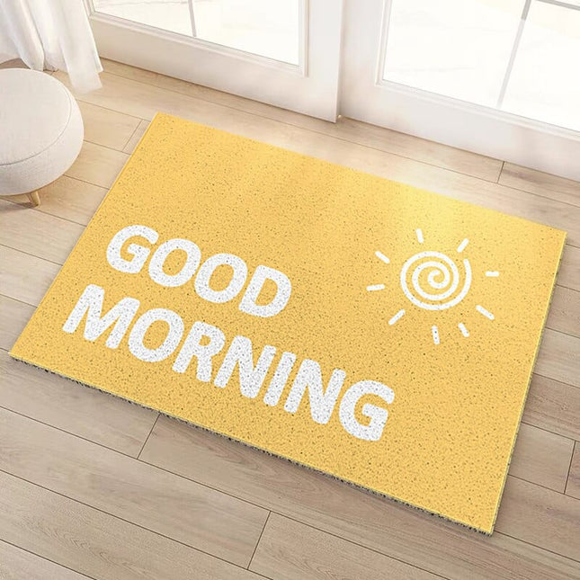 Dørmåtte med 'Good Morning' tekst