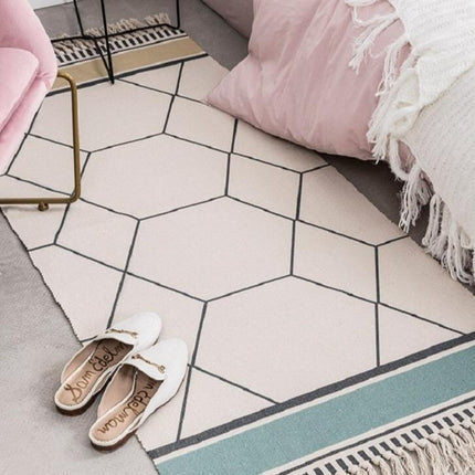 Lille design tæppe med geometrisk mønster