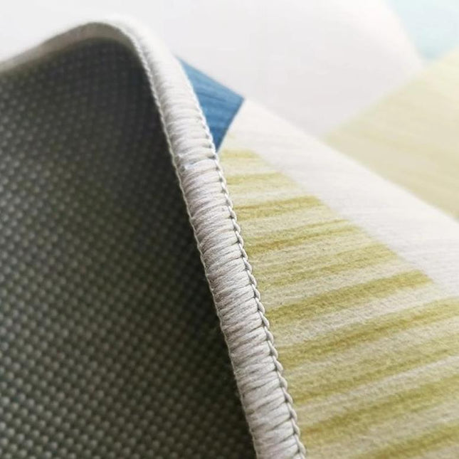 Moderne gulvtæppe i blå og beige