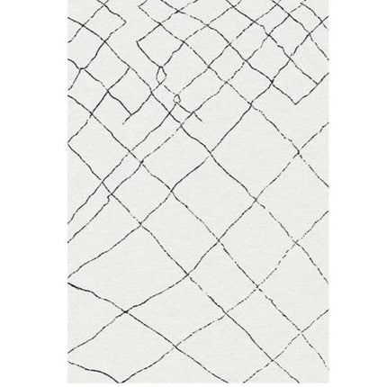 Hvidt berber tæppe med sorte striber