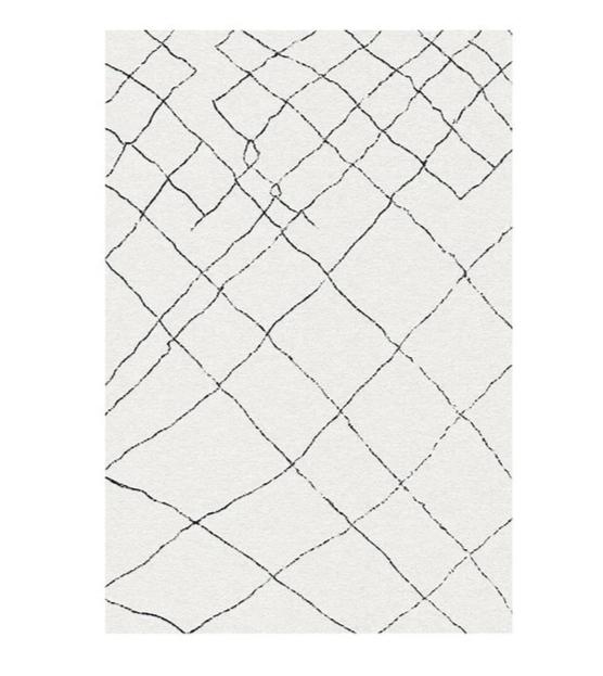 Hvidt berber tæppe med sorte striber