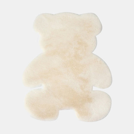 Råhvidt bamse tæppe i imiteret pels