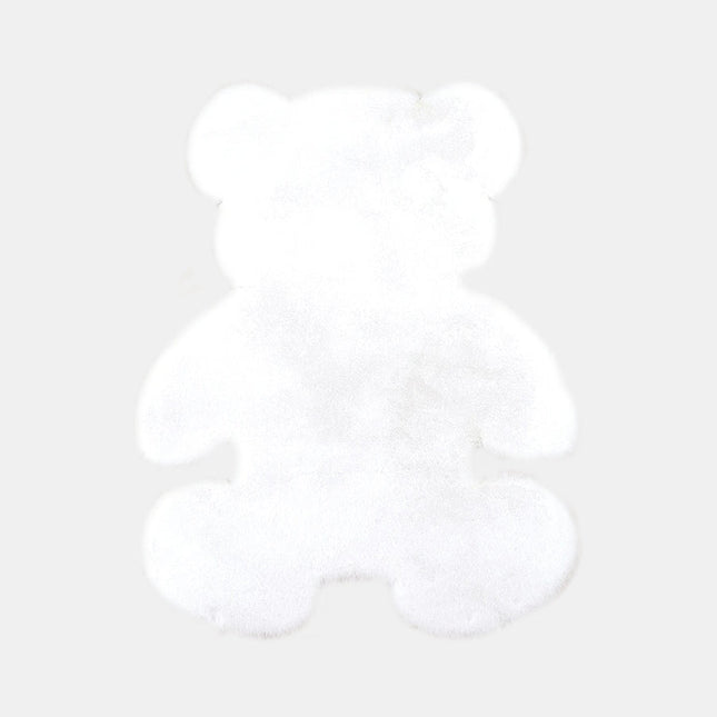 Hvidt bamseformet tæppe i imiteret pels