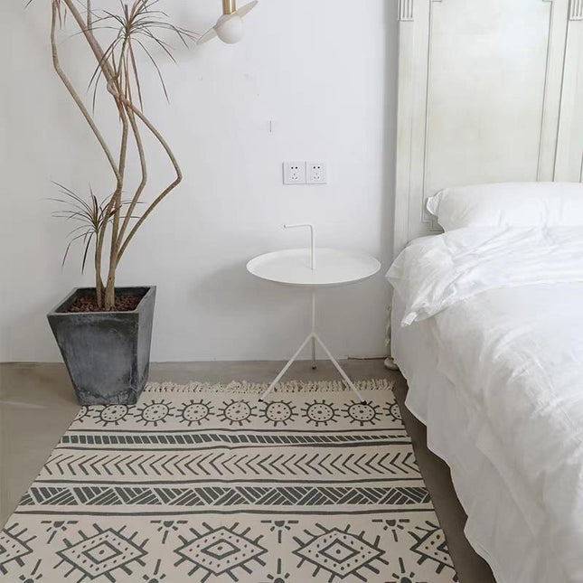 Berber gulvtæppe med dekorative frynser