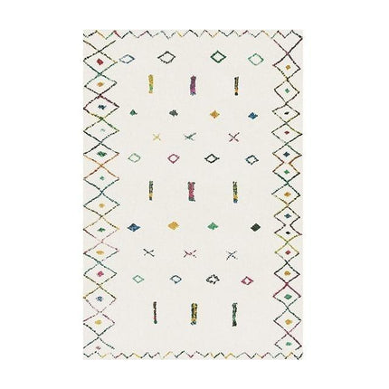 Hvidt etnisk berbertæppe til soveværelse