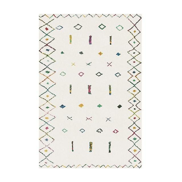 Hvidt etnisk berbertæppe til soveværelse