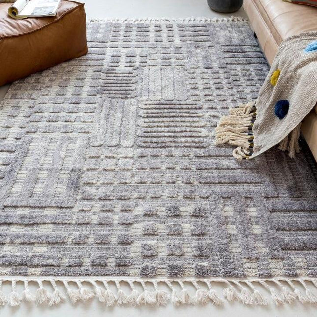 Kvadratisk berbertæppe med geometrisk mønster