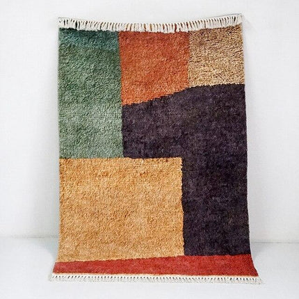 Råhvidt og brunt marokkansk berbertæppe