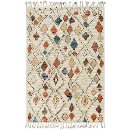 Farverigt berber tæppe i uld