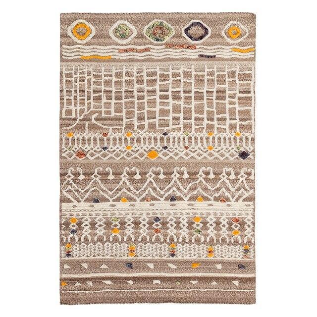 Rektangulært jute tæppe i berberstil