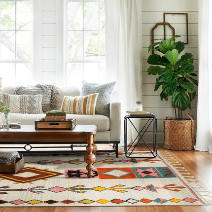 Traditionelt berber tæppe i jute