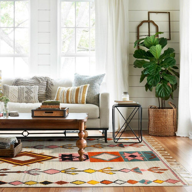 Traditionelt berber tæppe i jute