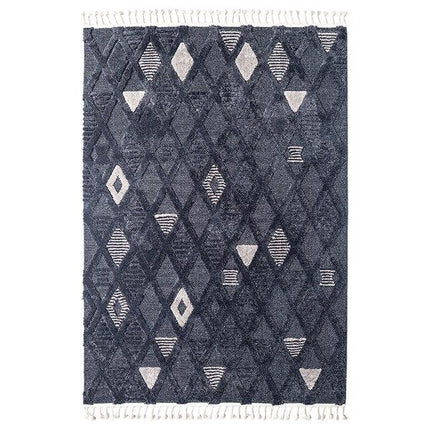 Sort berbertæppe i uld til stuen