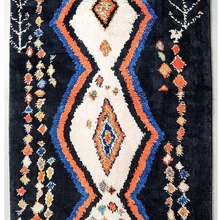 Sort og hvidt berbertæppe i uld