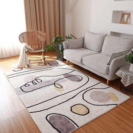 Sort og råhvidt abstrakt berbertæppe