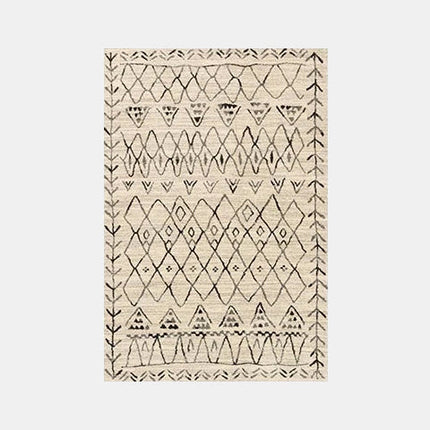 Beige boheme gulvtæppe i etnisk stil