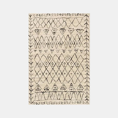 Beige boheme gulvtæppe i etnisk stil