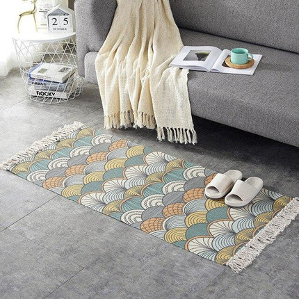 Boheme design tæppe med frynser