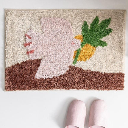 Bademåtte med due og ananas