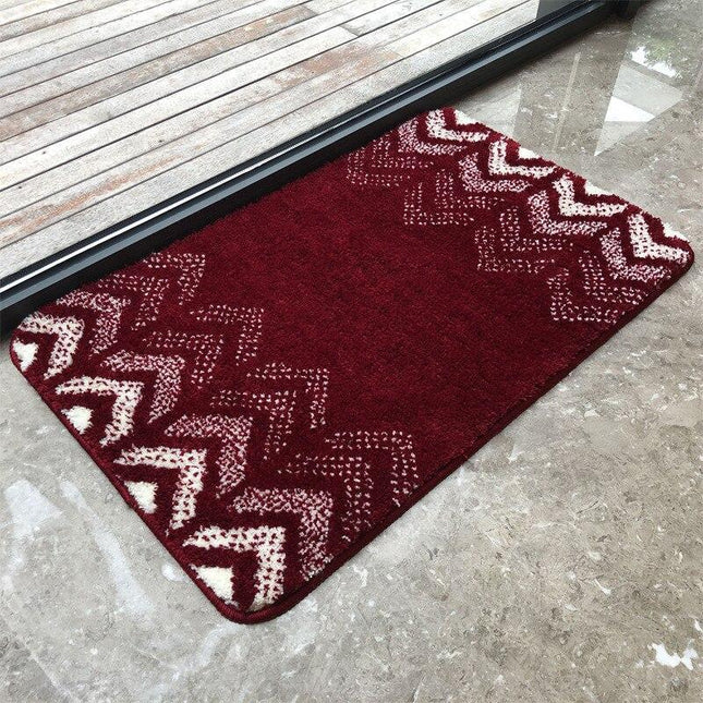 Bordeaux bademåtte med geometrisk mønster