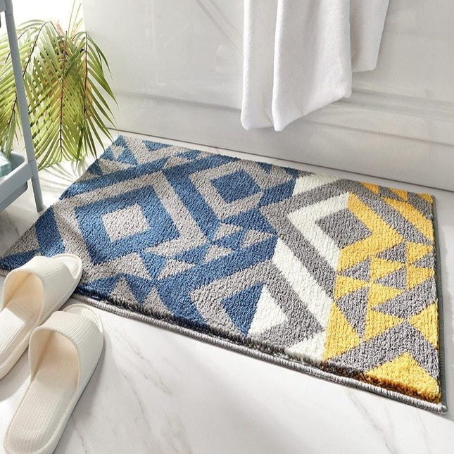 Moderne bademåtte med geometrisk mønster