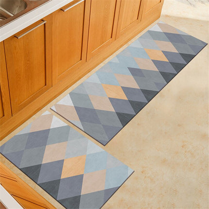 Vaskbar køkkenmåtte med geometrisk design