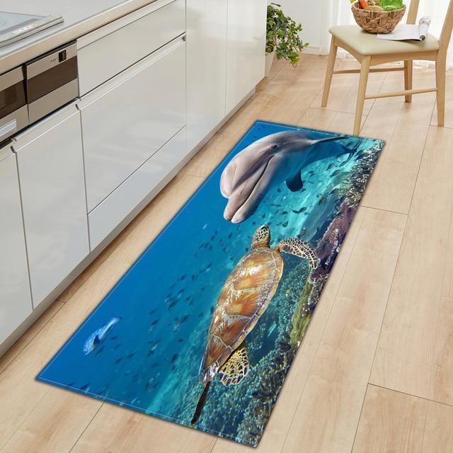 Køkkenmåtte med hav motiv delfin