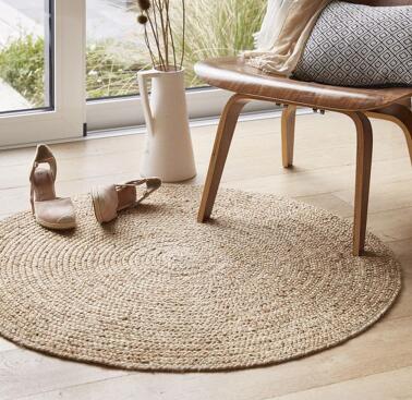 Rundt jute gulvtæppe 100 cm