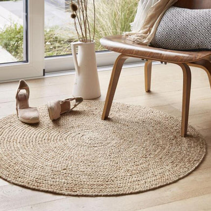 Rundt jute gulvtæppe 100 cm