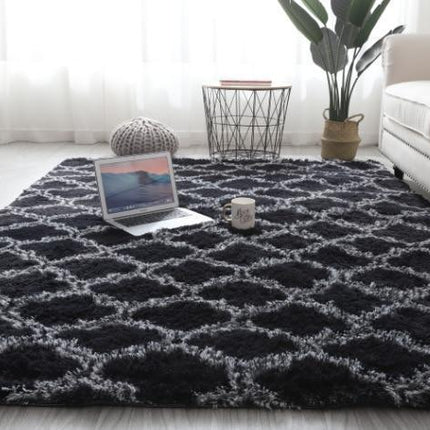 Sort marokkansk tæppe med mønster