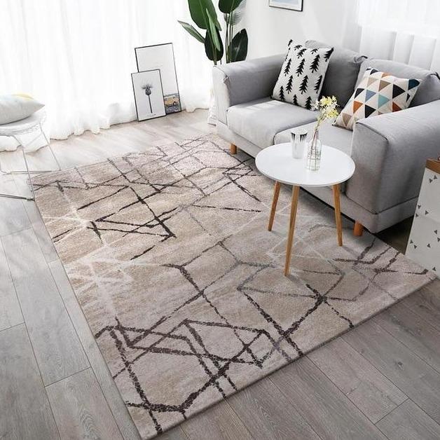 Moderne gulvtæppe i brun og beige
