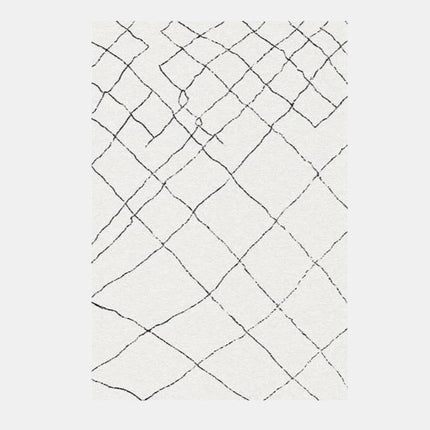 Hvidt berber tæppe med sorte striber