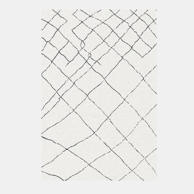 Hvidt berber tæppe med sorte striber