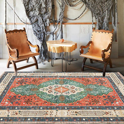 Beige gulvtæppe med marokkansk mønster