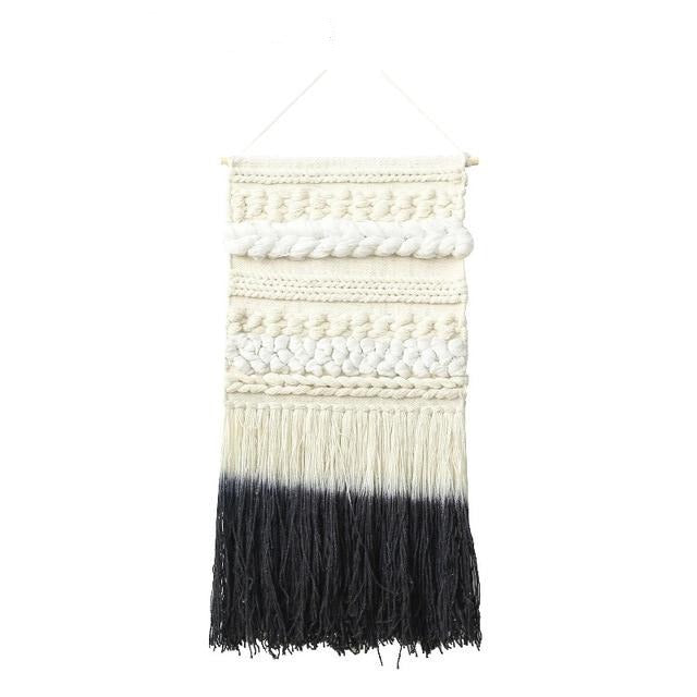 Håndvævet vægtæppe i uld, dip-dye