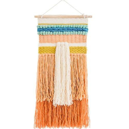 Flerfarvet vævet vægophæng i boheme-stil