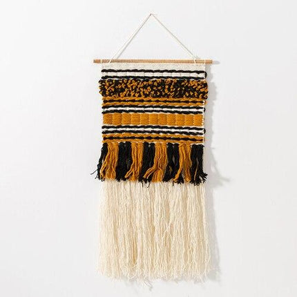 Vævet vægtæppe som moderne sengegavl