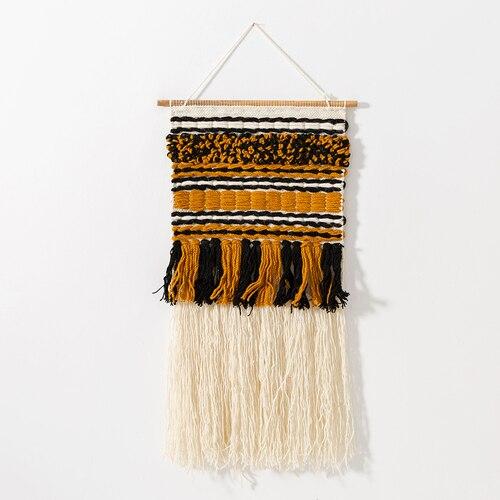 Vævet vægtæppe som moderne sengegavl