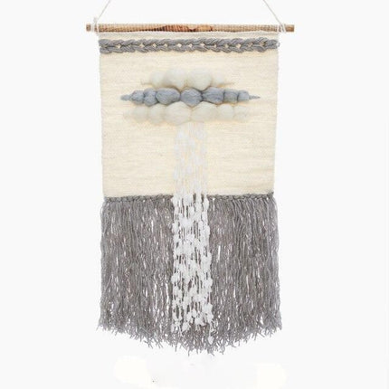 Vægtæppe med sky-motiv og tekstur