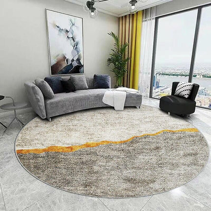 Moderne rundt tæppe i orientalsk stil