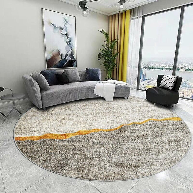 Moderne rundt tæppe i orientalsk stil