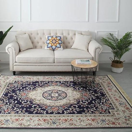 Persisk gulvtæppe i blåt og beige